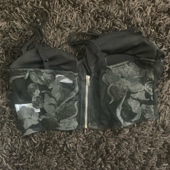 Black, Lace, two-piece skirt and sweetheart halter top size small - Picture 5 of 6